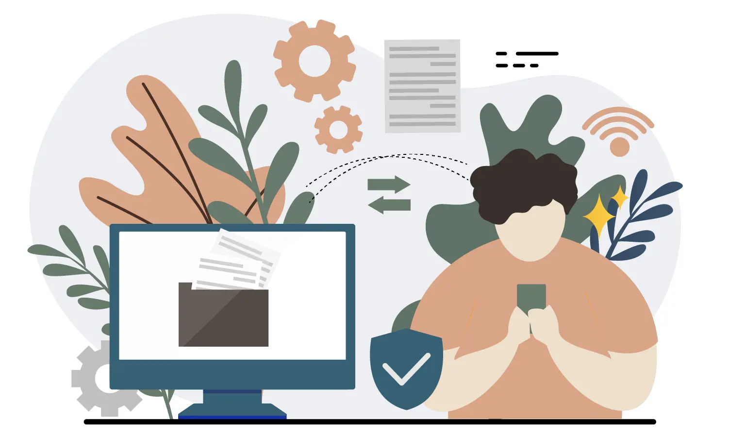 Numerique responsable Illustration pour le numérique responsable avec un entrepreneur sensible à une approche éthique